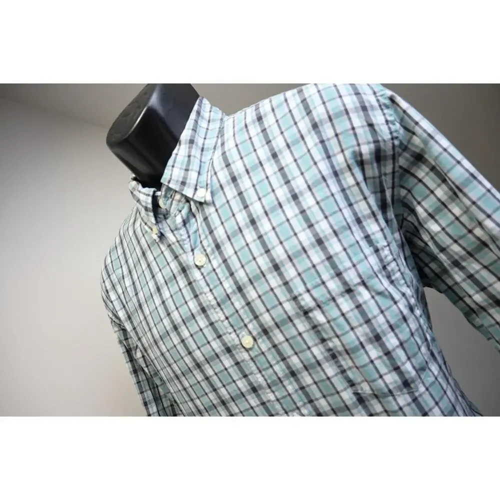 J Crew Dress Shirt Plaid Tailored Fit Long Sleeve Button‎ Up Casual Mens Large